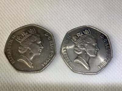 1994  Large 50p - Fifty Pence Battle Of Britain  Coin X 2 (A1B) • £10.99