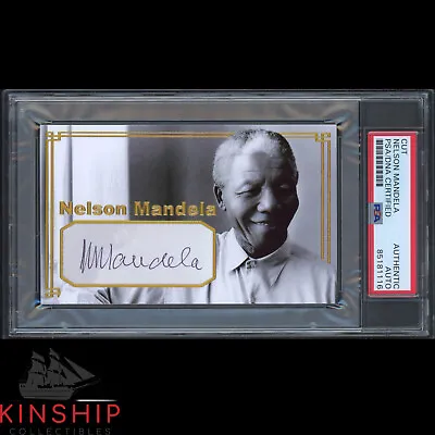Nelson Mandela Signed Cut Custom Card PSA DNA Slab South Africa President C2621 • $1999
