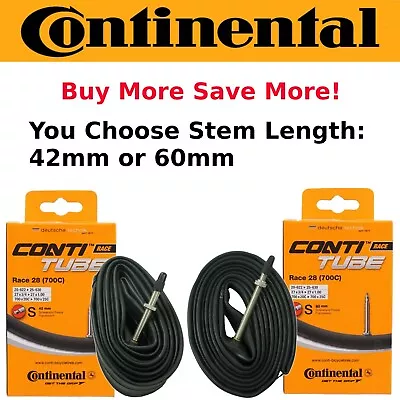 Continental Race 28 700 X20-23-25 Threaded Presta Valve Tube You Pick 42 Or 60mm • $8.95