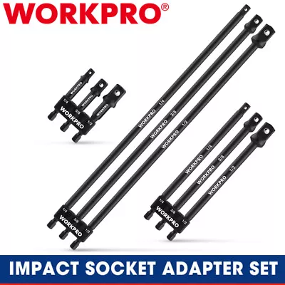 WORKPRO 9PC Socket Adapter Extension Set 3/8 1/4 1/2  Drive Impact Extension Bit • $26.99