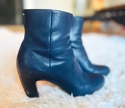 MM6 Maison Martin Margiela Leather Ankle Boot Navy 37 • $40