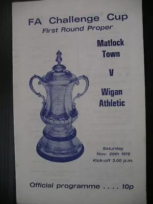 MATLOCK TOWN  V  Wigan Athletic  76/7  FA Cup. • £0.99