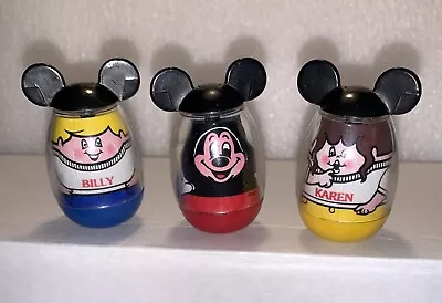 Vintage Weebles Mickey Mouse Clubhouse Mickey Karen Billy Lot Of 3 WALT DISNEY • $18.99