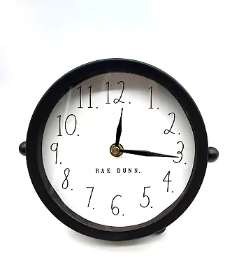 Rae Dunn 8 In. Metal Open Black Round Desk Rustic Mantle Clock Loopy Numbers • $15