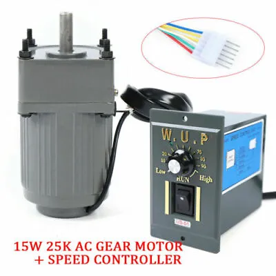 AC 110V 15W AC Electric Gear Motor Variable Speed Controller 1:10 125RPM • $67