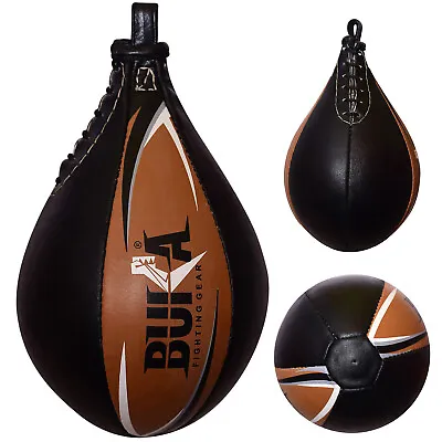 BUKA Leather Speed Ball Training Punching Speed Bag Boxing MMA Pear Punch Bag • $23.99