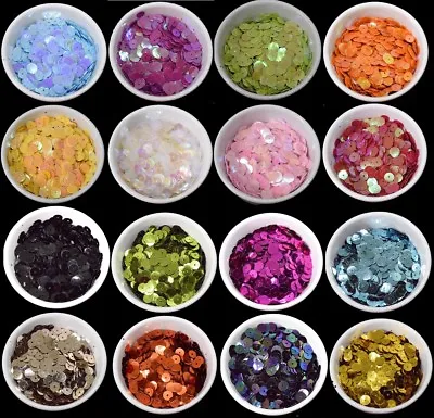 59 COLOURS - 600 Round 5MM Loose Sequins Flat Sewing Crafts Trim Costume 1307 • $3.27