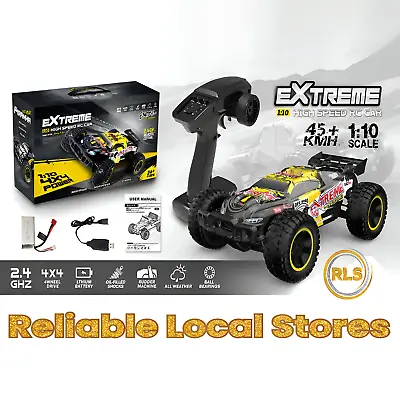Brushless 1:10 Scale Remote Control Car 45+KM/H High Speed RC Car 4x4 Off-Road • £94.99