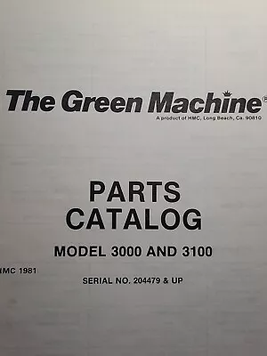 HMC Green Machine Gas Brush Cutter 3000 3100 Parts Catalog Manual Sn 204479-up • $96.09