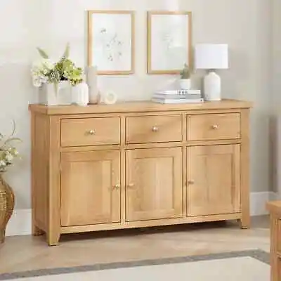 Cheshire Limed Oak Large 3 Drawer 3 Door Sideboard -Lounge Kitchen Cabinet- LR37 • £499