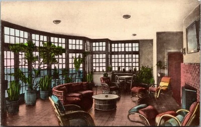 $5.96 • Buy Postcard Luray VA Hotel - The Mimslyn - Solarium - Hand Colored
