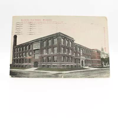 Wisconsin WI Milwaukee North Division High School Postcard Posted 1910 • $2.99