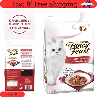 New FANCY FEAST Adult Beef Salmon & Cheese Flavour Dry Cat Food 1.4kg • $20.99