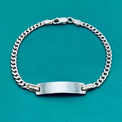 Brand New Baby Id Bracelet Curb Sterling Silver 925 Unisex 6 Inch • £19.29