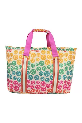 Katydid Boho Colorful Happy Face Smile All Over Large Travel Tote Bag  • $45.60