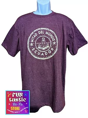 UNISEX Plum Color Ecuadorian  Mitad Del Mundo (Middle Of The World)  T-shirt. XL • $23