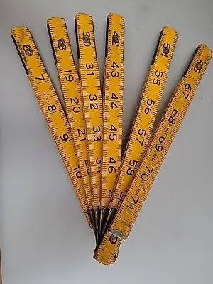 Vintage Stanley Bell System Wooden Folding Ruler Measuring Stick 72” USA Made • $9.99