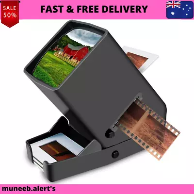 35Mm Slide Viewer 3X Magnification And Desk Top LED Lighted Illuminated Viewing • $87.99