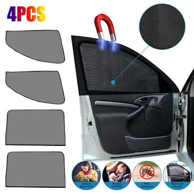 $11.75 • Buy 4Pcs Magnetic Car Window Sun Shade Cover Mesh Shield UV Protection Accessories