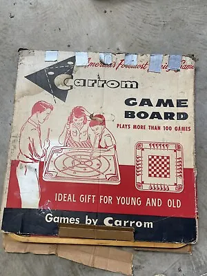 Vintage CARROM 106 Game Board With Original BOX Some Game Pieces & Instructions • $62