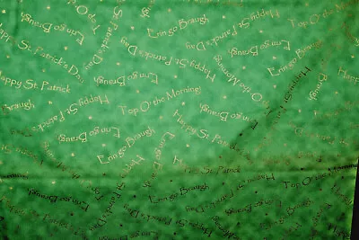 Luck O The Irish In Words From Quilting Treasures -  100% Cotton Fabric   Wscs • $7.99