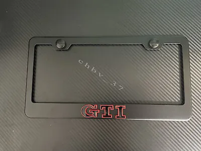 1x (Black/red) GTI 3D Emblem BLACK Stainless License Plate Frame RUST FREE • $22.79