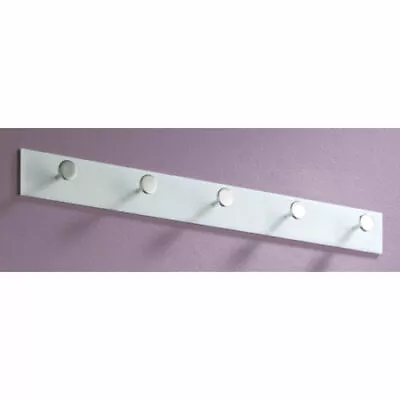 White Coat Hanger Silver Effect Pegs Coat Rack Storage Bag Hook Hallway Hook • £7.89