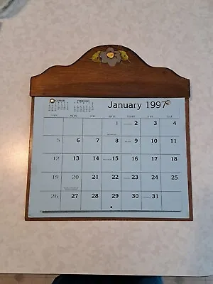 Vintage Flower Wooden Calendar Holder - Handmade - Signed Smitty • $14.99