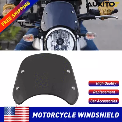 Detachable Windshield Motorcycle Headlight Fairing Windscreen 5 -7'' Round Black • $19.99