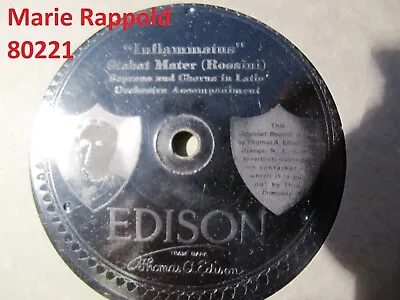 1914 LAMINATED EDISON Marie Rappold INFLAMMATUS Stabat_ Mater Diamond Disc 80221 • $24.99