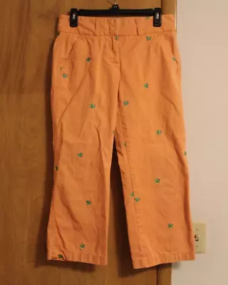 Women's J Crew Turtle Embrodered Melon Orange Chinos Size 4 (Favorite Fit) • $24.99