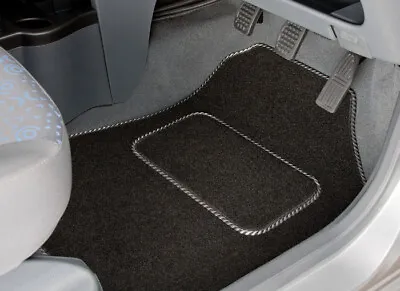 Car Mats For Hyundai I40 Saloon 2012 To 2020 Black Carpet Silver Stripe Trim • £29.95