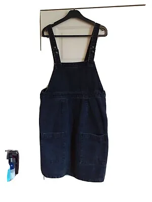 £4.99 • Buy Asos Sz 10 Blk Denim Pinafore Dress 
