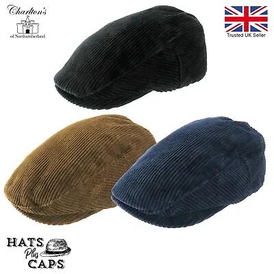 £13.99 • Buy Cord Flat Cap 100% Cotton Corduroy Peaked Hat Fully Lined