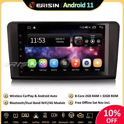 9  8-Core Android 11 Car Stereo Sat Nav For Mercedes Benz ML/GL Class W164 X164 • £157.81