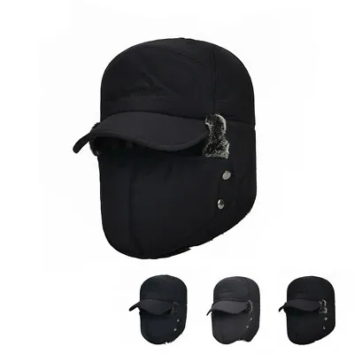 Waterproof Mens Trapper Winter Hat Face Mask Warm Russian Trooper Snow Ski Cap • $7.29