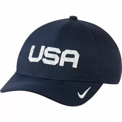 NEW Nike Dri-Fit Legacy 91 Team USA Navy Blue Strapback Hat Flag Men's AeroBill • $24.75