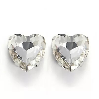 20 Silver Clear Crystal Glass Heart Rose Montees 10X10mm Sew On Rhinestones Bead • $3.32