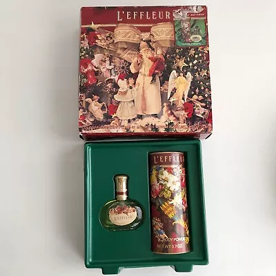 VTG L EFFLEUR Cologne Perfume Spray .75oz  Body Powder Christmas Box Set Coty • $64