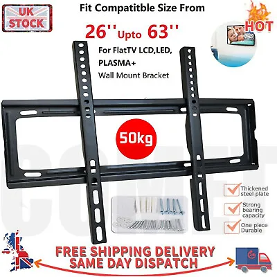 TV Wall Bracket Mount Slim For TV 26 30 32 40 42 50 63 Inch LCD LED Plasma UK • £12.25