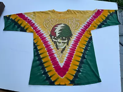 Vintage Grateful Dead Rasta Skeleton Tie Dye T Shirt XL 2003 GDP Concert Tour • $43.94