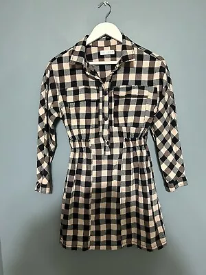 $15 • Buy Zara Girls Pink Plaid Flannel Dress Size 13-14
