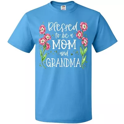 Inktastic Blessed To Be A Mom And Grandma Pink Flowers T-Shirt Mothers Flower • $14.99