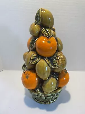 Vintage Fruit Sculpture Inarco Majolica Style Topiary Centerpiece 12  • $22.99