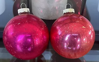 Vintage Pink Glass Shiny Bright  Christmas Ornaments • $24.99