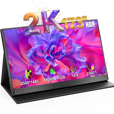UPERFECT 17.3  1440P 2K Portable Monitor QHD USB C HDMI For PC Laptop Computers  • $239.99