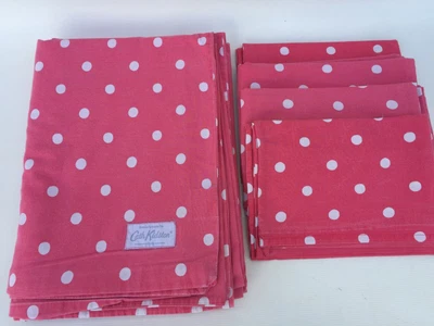 £25 • Buy VINTAGE CATH KIDSTON RED SPOT DOUBLE DUVET COVER + 4 Housewife Pillow Cases