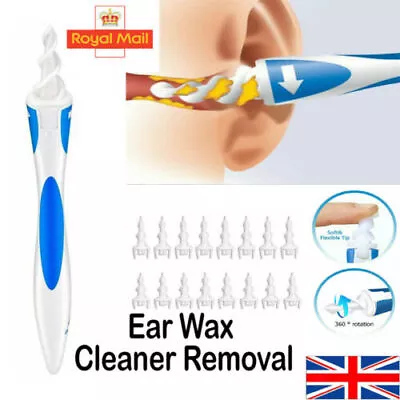 Ear Cleaner Intelligent Ear Dig  Easy Ear Wax Removal Soft Spiral Swab 16PC Pack • £2.99