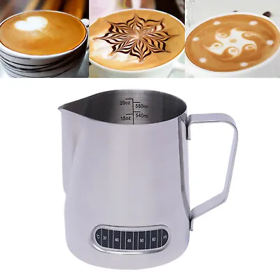 $8.99 • Buy Milk Frothing Pitcher Art Coffee Latte Frother Jug Pitcher 20oz Stainless Steel 