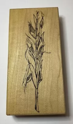 VIP Corn Stalks Field Farm Corncob Cob 1994 Rubber Stamp • $10.95